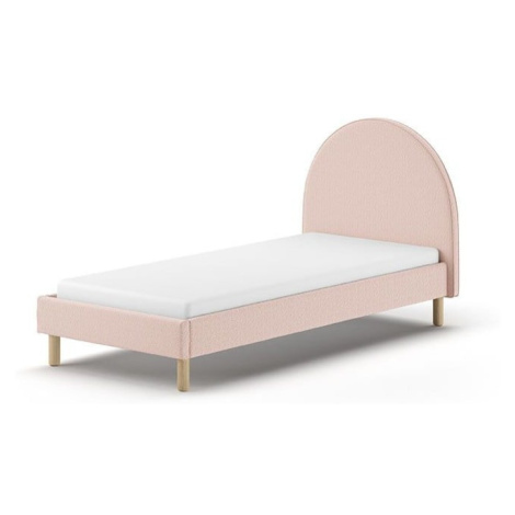 Ružová čalúnená jednolôžková posteľ s roštom 90x200 cm MOON – Vipack