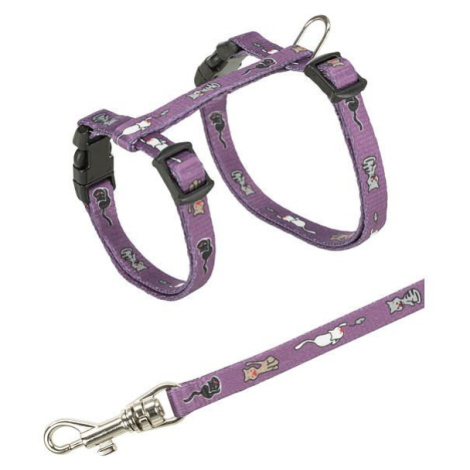 Trixie Junior Kitten harness with leash, cat motif, 21–33 cm/8 mm, 1.20 m