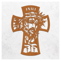 Drevený krížik na stenu - Ukrižovanie Ježiša, Čerešňa