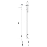 Mexen Pino, elektrické vykurovacie teleso s vešiakmi na uteráky 1405x32 mm, 75 W, biela, W301-14