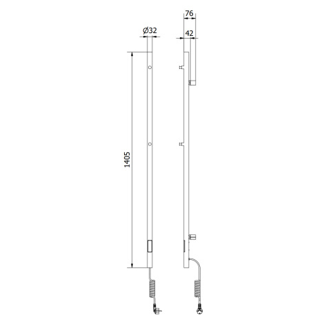 Mexen Pino, elektrické vykurovacie teleso s vešiakmi na uteráky 1405x32 mm, 75 W, biela, W301-14