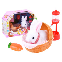 mamido  Interaktívny králik v košíku s príslušenstvom biely