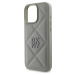 DKNY Leather Quilted Stack Logo Kryt pre iPhone 16 Pro Max, Sivý