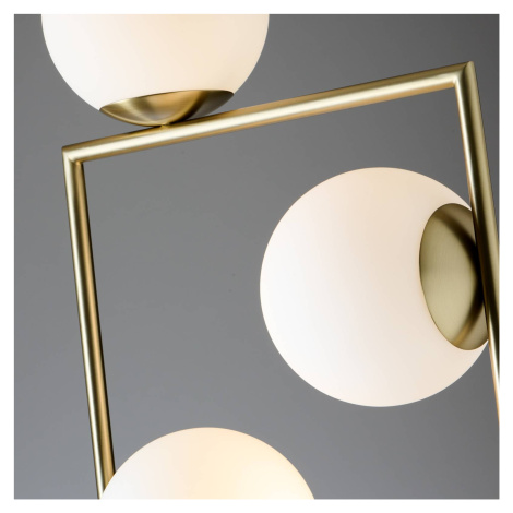 Stojacia lampa Buble, zlatá, šesť tienidiel z opálového skla MILOOX BY Sforzin