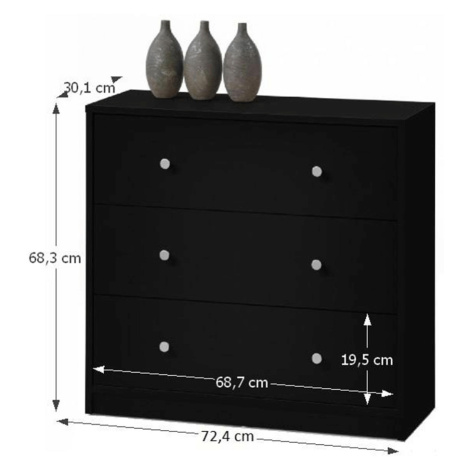 Komoda, čierna, MAY 3 Tempo Kondela