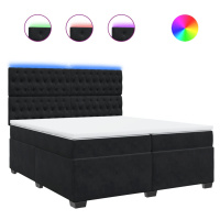 vidaXL Posteľný rám boxspring s matracom čierny 200x200 cm zamat