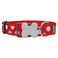 RedDingo Obojok White Spots on Red - 2,0/30 až 47cm