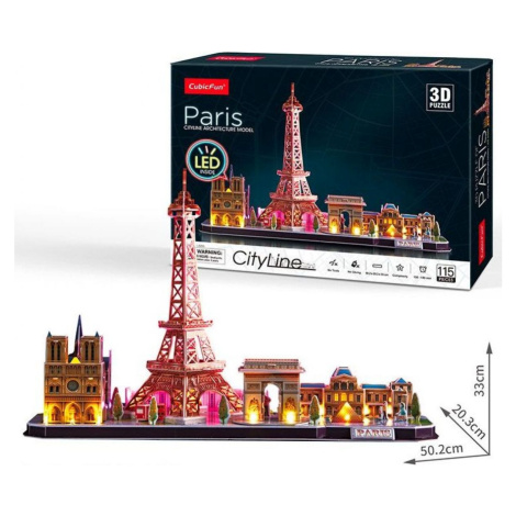 Cubicfun 3D Puzzle LED Paríž 115 dielikov