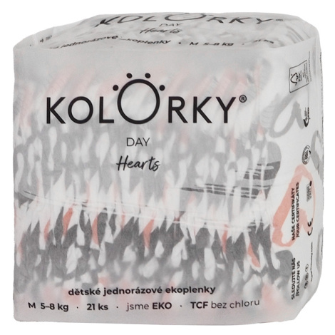 KOLORKY DAY - srdce - S (3-6 kg) jednorázové ekoplienky 25 ks