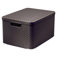 Košík Curver® STYLE2 LID L, tmavohnený, 45x25x33 cm, s vekom