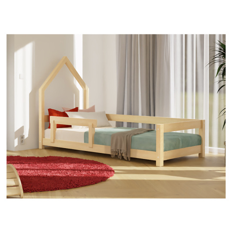 Benlemi Detská posteľ domček POPPI s bočnicou Zvoľte farbu: Biela, Zvoľte rozmer: 120x200 cm, Zv