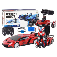 mamido  Auto Robot Transformers 2v1 na diaľkové ovládanie RC 1:10 červená