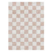 Svetloružový/krémovobiely prateľný/ručne tkaný bavlnený koberec 120x160 cm Kitchen Tiles Rose – 