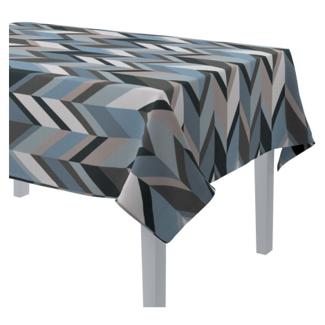 Dekoria Obrus na stôl obdĺžnikový, geometrické vzory v modrej a béžovej farbe, Vintage 70's, 143