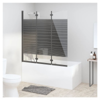 vidaXL Skladací sprchový kút 3 panely 130x130 cm ESG čierny