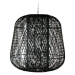 Čierna závesná lampa z bambusu WOOOD Moza, ø 100 cm
