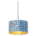 Závesná lampa s velúrovým odtieňom motýle so zlatom 35 cm - Combi