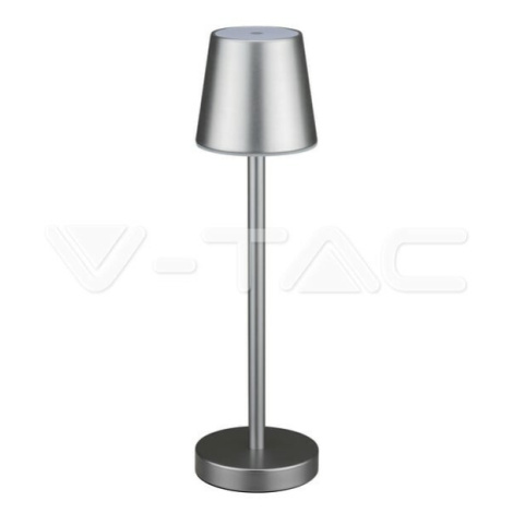 3W LED stolová lampa nabíjateľná dotykovo stmievateľná šedá 3000K VT-7703 (V-TAC)