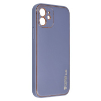 Plastové puzdro na Apple iPhone 12 Forcell LEATHER modré