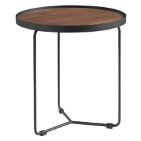 Estila Moderný okrúhly príručný stolík Forma Moderna drevený hnedý 50cm