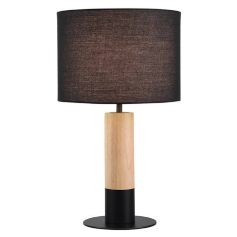 Stolová lampa Carroll, drevo svetlé/čierne, výška 43 cm, látka Viokef