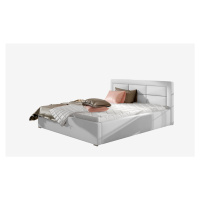 NABBI Rovigo UP 160 čalúnená manželská posteľ s roštom biela