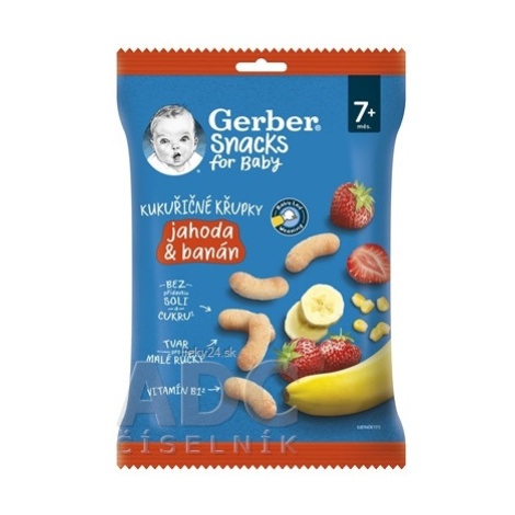 Gerber Snacks Kukuričné CHRUMKY Jahoda a banán