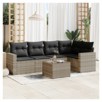 vidaXL 6-dielna záhradná sedacia súprava s podložkami svetlosivá