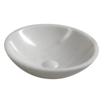 BLOK kamenné umývadlo priemer 40 cm, leštený biely mramor 2401-34