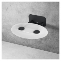 Sprchové sedátko Ravak OVO P sklopné š. 41 cm priesvitne biela / čierna B8F0000057