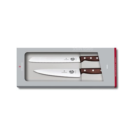 Victorinox sada kuchynský nôž 19 cm a nôž na chlieb 21 cm s drevenou rukoväťou