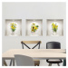 Sada 3 3D samolepiek na stenu Ambiance Yellow Flowers