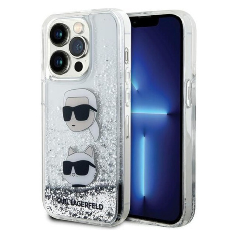 Original faceplate case KARL LAGERFELD KLHCP14LLDHKCNS for iPhone 14 Pro (Liquid Glitter KC / wh