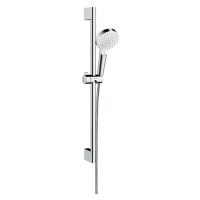 Hansgrohe Crometta, sprchová sada Vario EcoSmart 9 l/min so sprchovou tyčou 65 cm, biela/chrómov