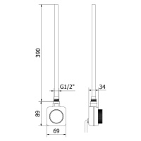 Mexen FA-FD14 elektrická vykurovacia tyč s termostatom 400W, biela, W956-0400-20