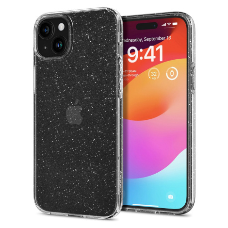 Apple iPhone 15, Silikónové puzdro, Spigen Liquid Crystal Glitter, priehľadné