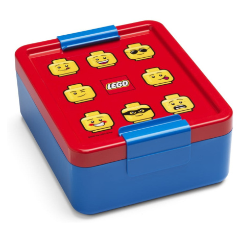Modrý box na desiatu s červeným vekom LEGO® Iconic