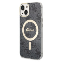 Guess 4G IML MagSafe Kompatibilný Zadný Kryt pre iPhone 13 Black