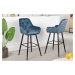 LuxD Dizajnová barová stolička Garold petrolejový zamat