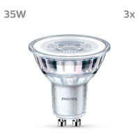 Philips LED GU10 3,5W 255lm 827 číra 36° 3 ks