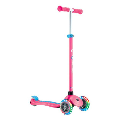 Globber detská kolobežka Plus - Primo Plus Lights V2 - Svietiaca- Fuchsia/Sky Blue