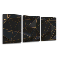 Impresi Obraz Abstraktné zlaté trojuholníky - 150 x 70 cm (3 dielny)