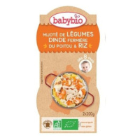 BABYBIO Menu zelenina s morčacím mäsom a ryžou (2x 200 g)