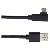 PremiumCord Kábel USB typ C/M zahnutý konektor 90 ° - USB 3.0 A/M, 3m