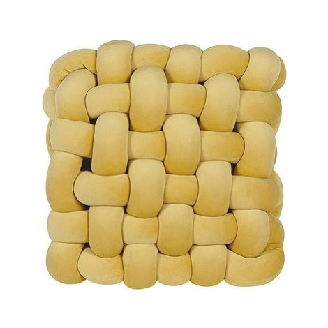 BELIANI, Dekoratívny vankúš uzol 30 × 30 cm žltý SIRALI, 243755
