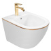 REA - Závesný bidet Carlo Mini White Gold Edge REA-C6990