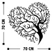 Nástěnná kovová dekorace HEART TREE černá