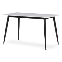 Sconto Jedálenský stôl LUCIAN biely mramor/čierna, šírka 130 cm
