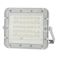 10W LED solárny reflektor 6400K vymeniteľná batéria 3m drôt biely 800lm VT-80W (V-TAC)