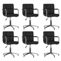 vidaXL Otočné jedálenské stoličky 6 ks čierne umelá koža